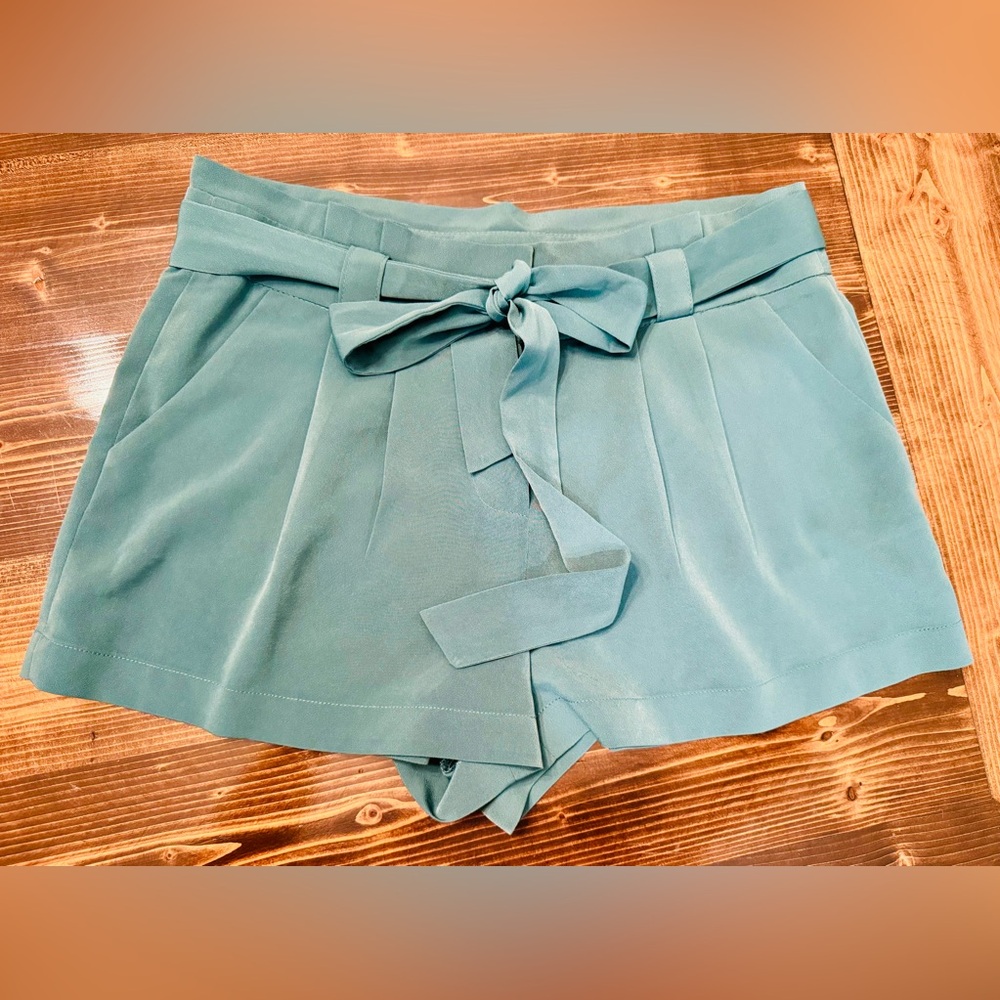 NWOT Potter's Pot Sage Green Paperbag Waist Shorts Size M